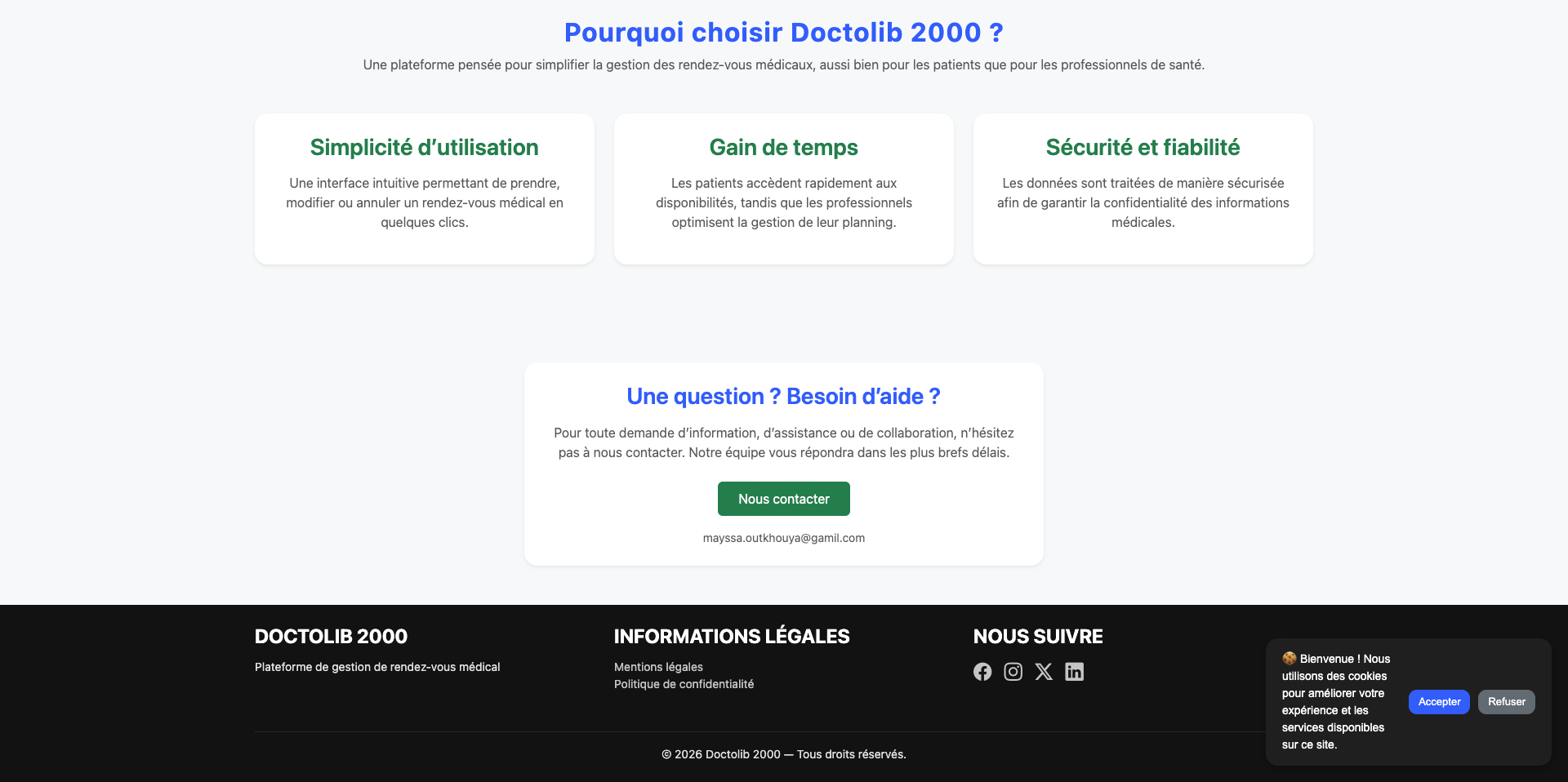 Doctolib 2000 — Footer